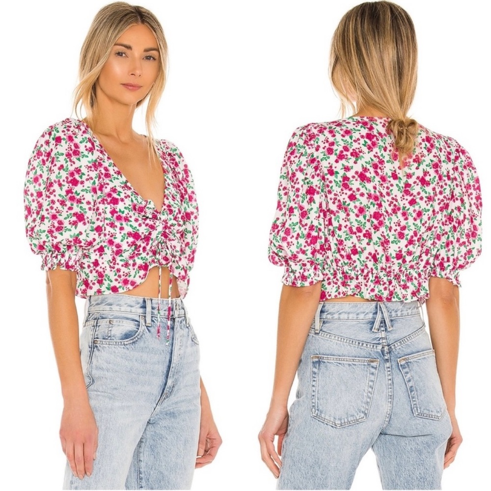 For love and lemons, short sleeve floral, print shirt, new with tags